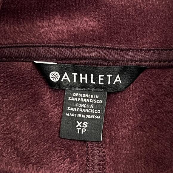 Athleta Sweatshirt Womens XS Spiced Cabernet Cozy Karma Twist Neck Gym Pullover - Picture 6 of 9